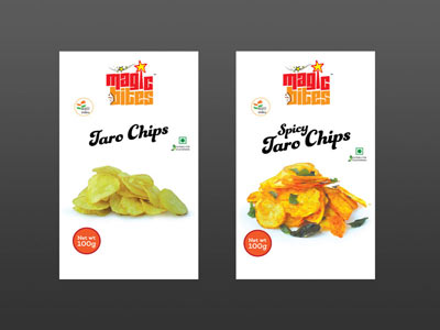 taro chips label design
